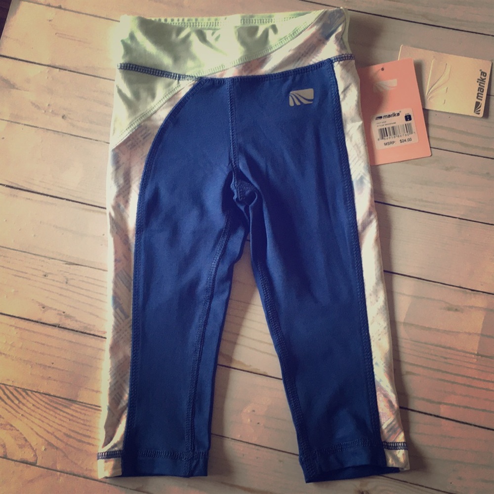 Marika Blue plaid kid girls workout pants
